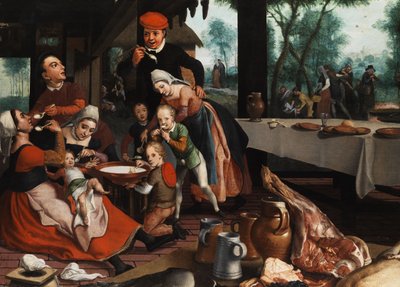 Family Having a Meal Together by Pieter Pietersz the Elder